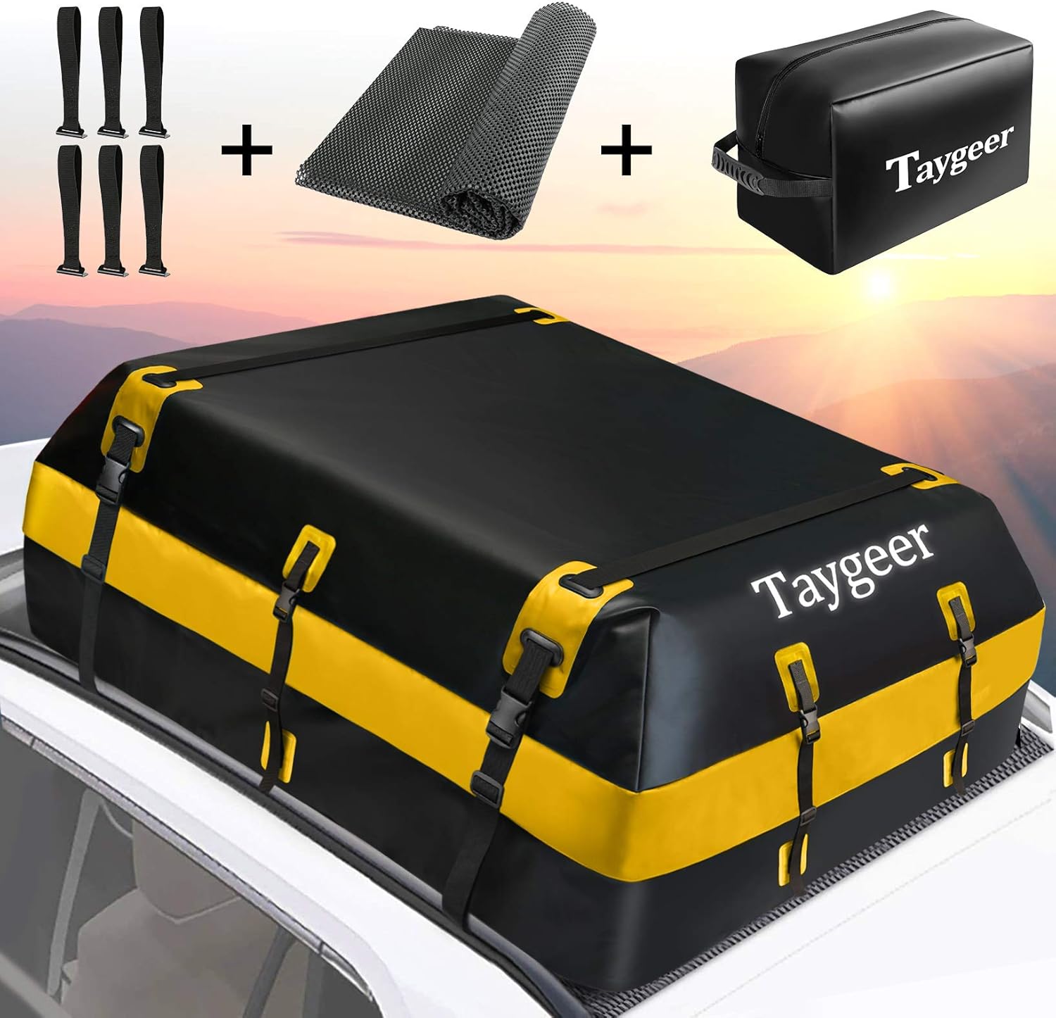 Amazon.com: Taygeer Rooftop Cargo Carrier, 21 Cubic Feet Soft-Shell ...